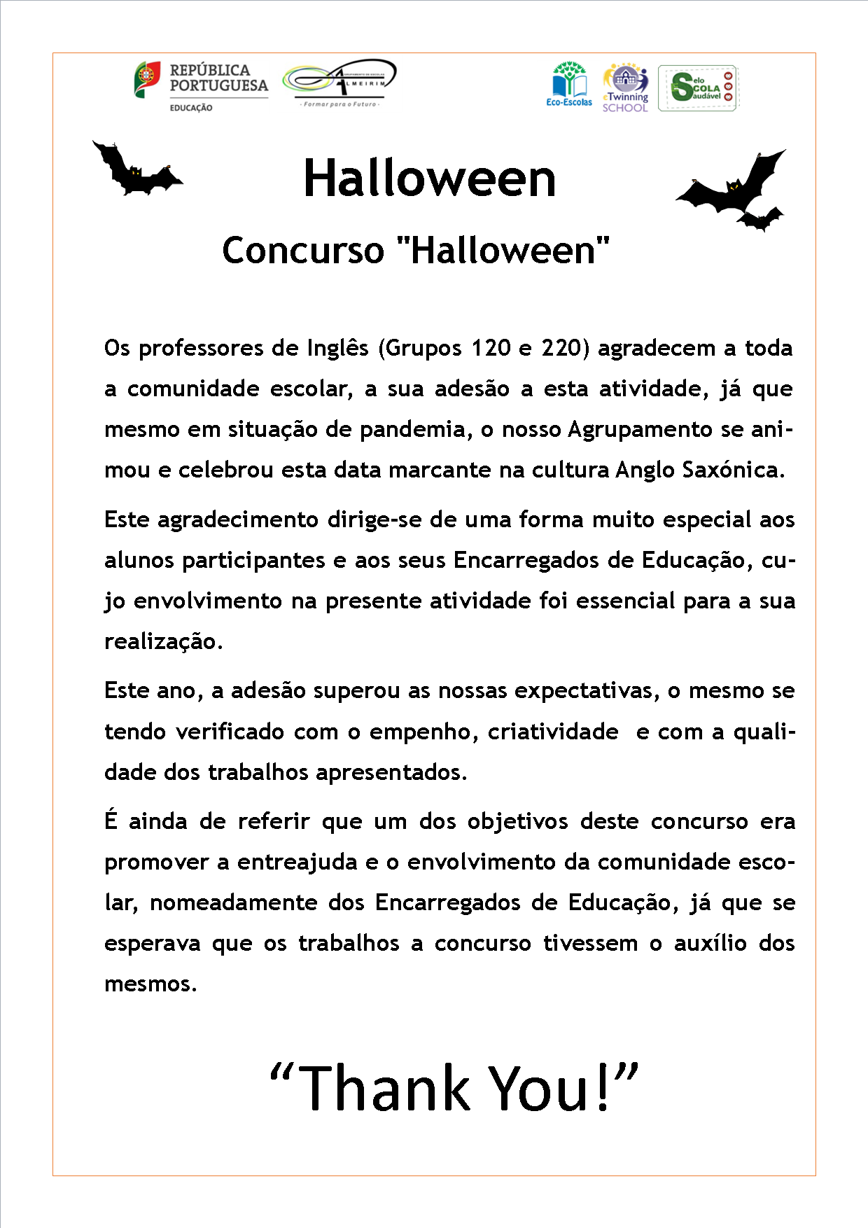 agradecimento Halloween