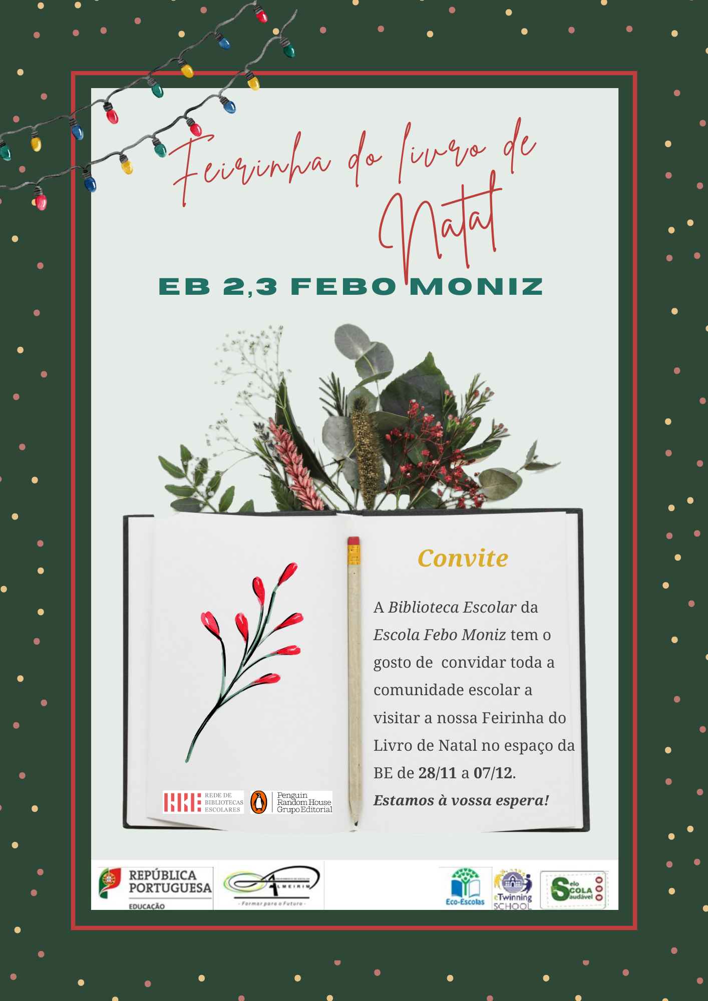 Cartaz Feirinha do Livro EB Febo Moniz